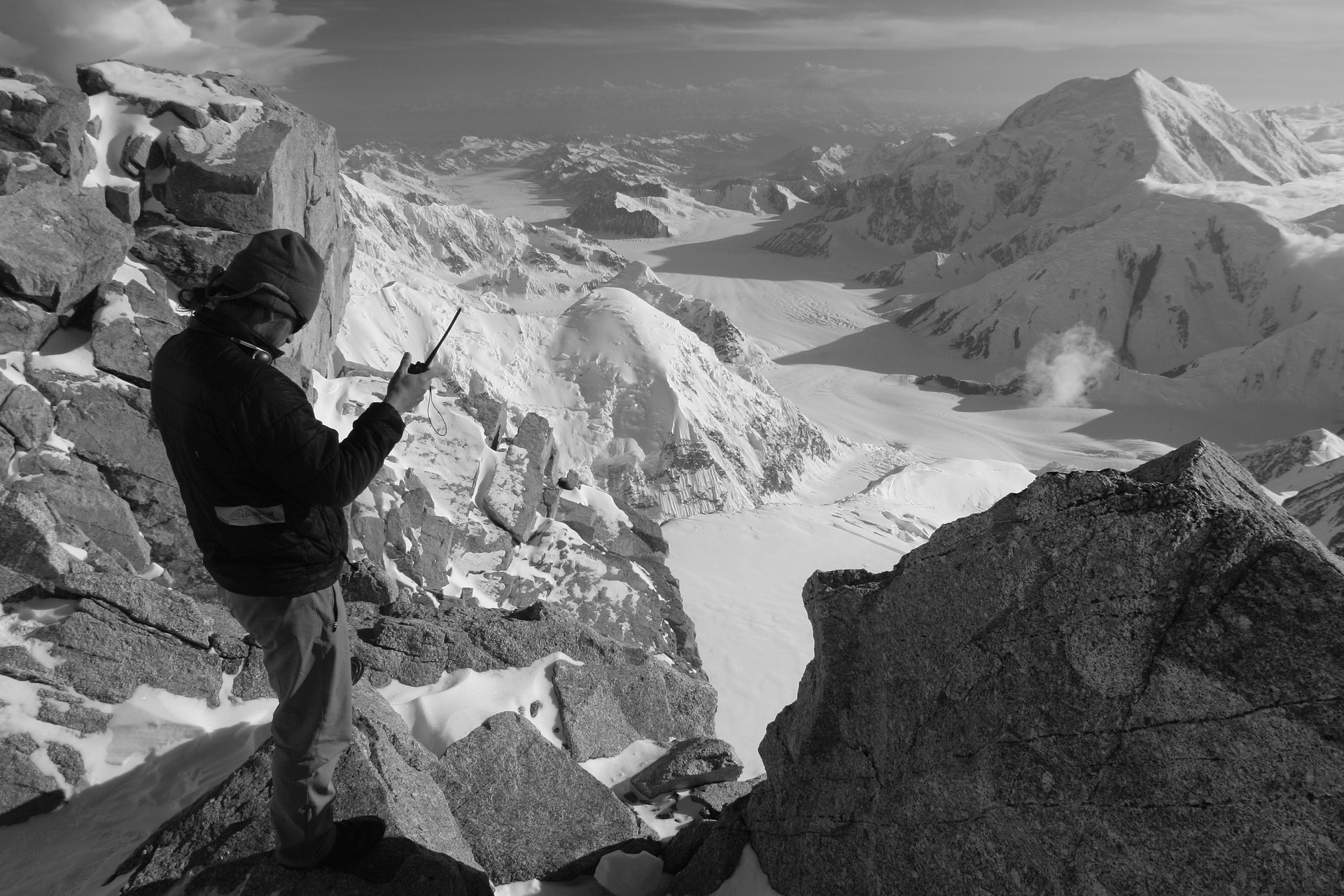 portable radio on cliff